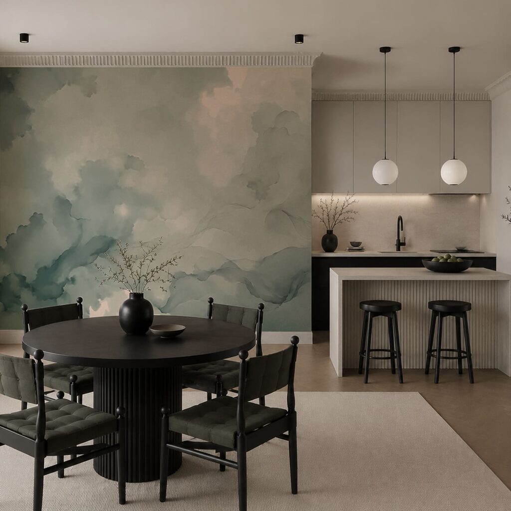 Aquarelwolken met donkere randen — interieur 3