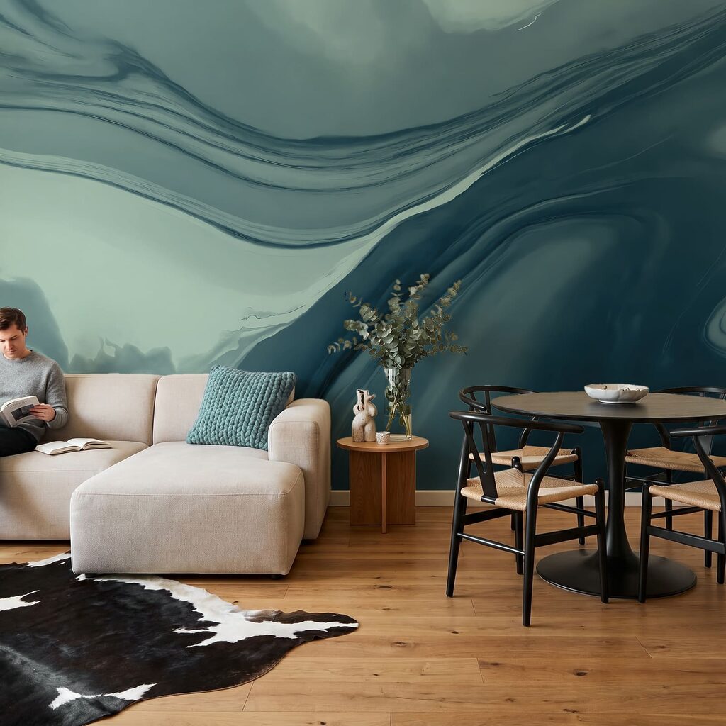 Stromen van gekleurde inkt — interieur 1