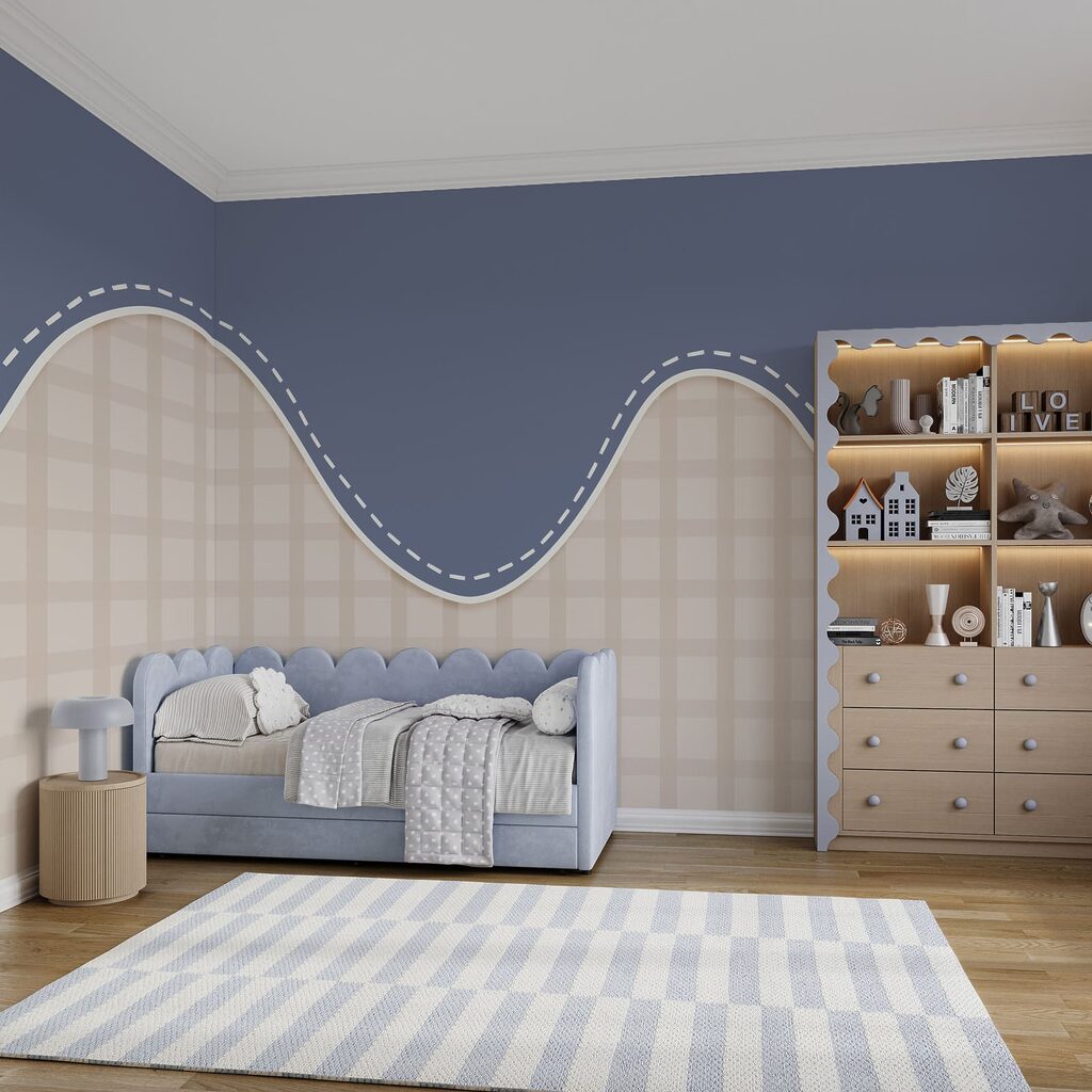 Golfrand boven zachte ruitjes — interieur 3