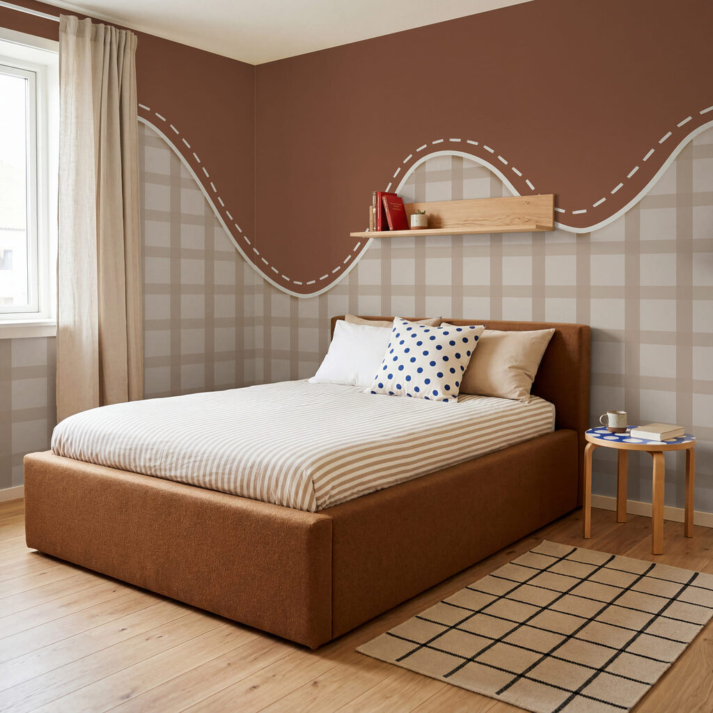 Ruitjes onder golvende rand — interieur 2