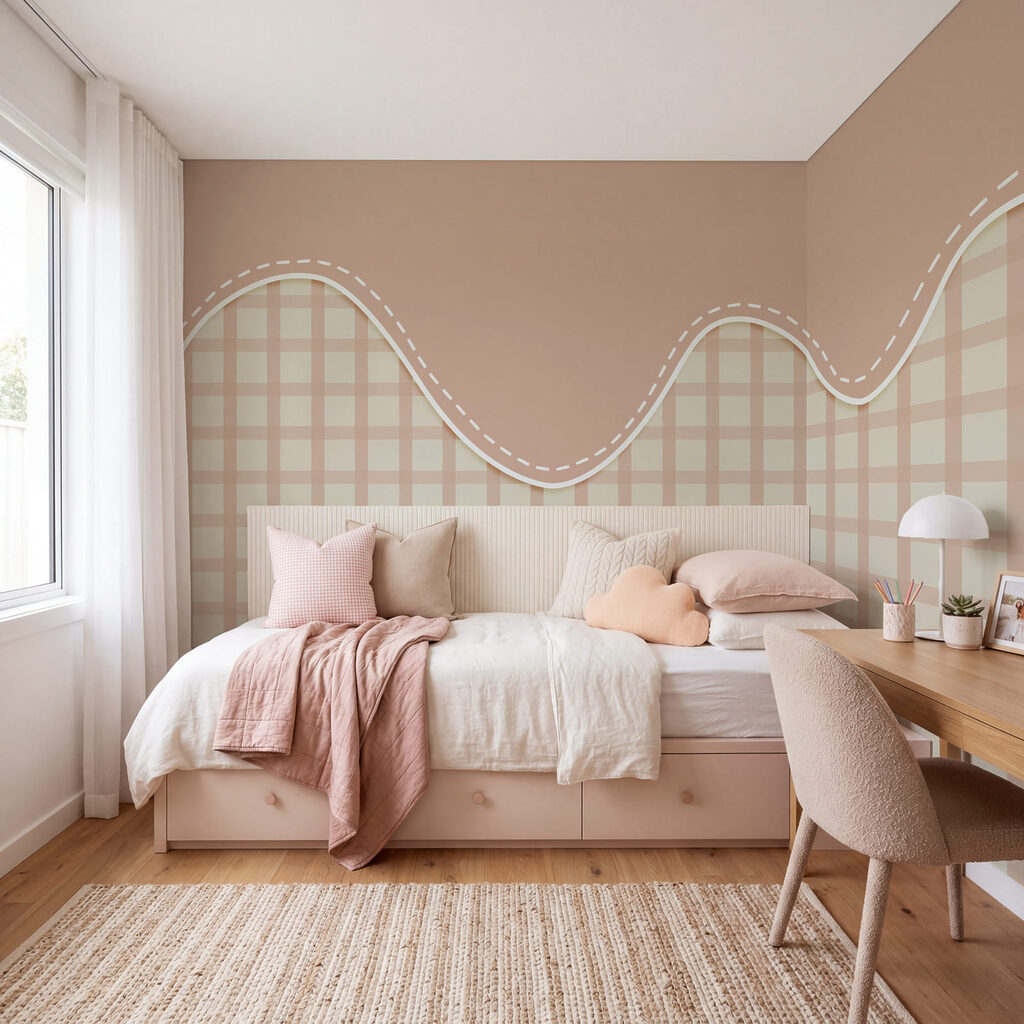 Ruitjes onder golvende rand — interieur 3