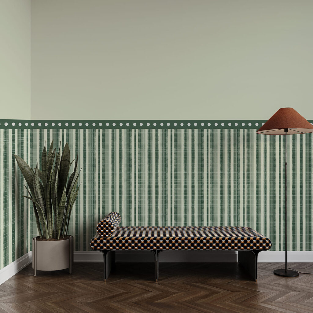 Groene strepen onder lichtgroen — interieur 2