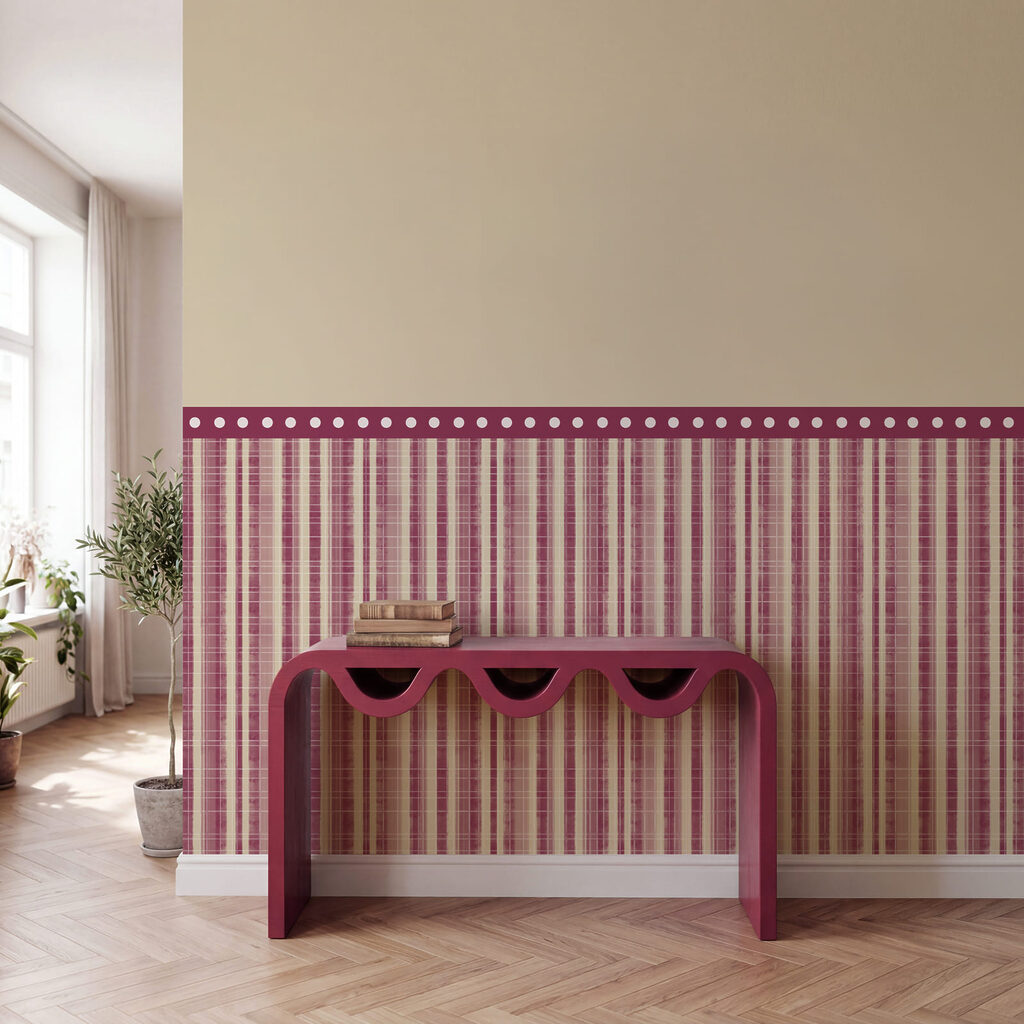 Smalle strepen onder stippenrand — interieur 1