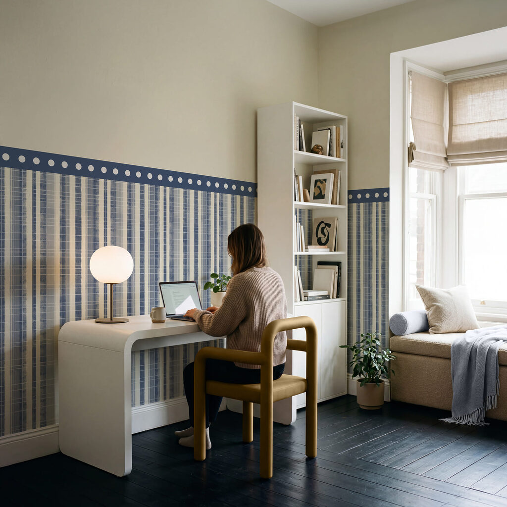 Smalle strepen onder stippenrand — interieur 3