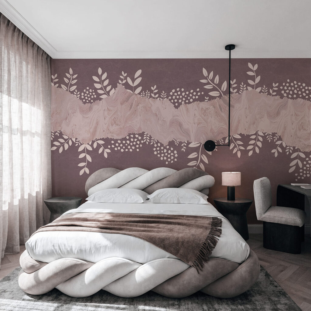 Takjes rond roze verfstrook — interieur 1