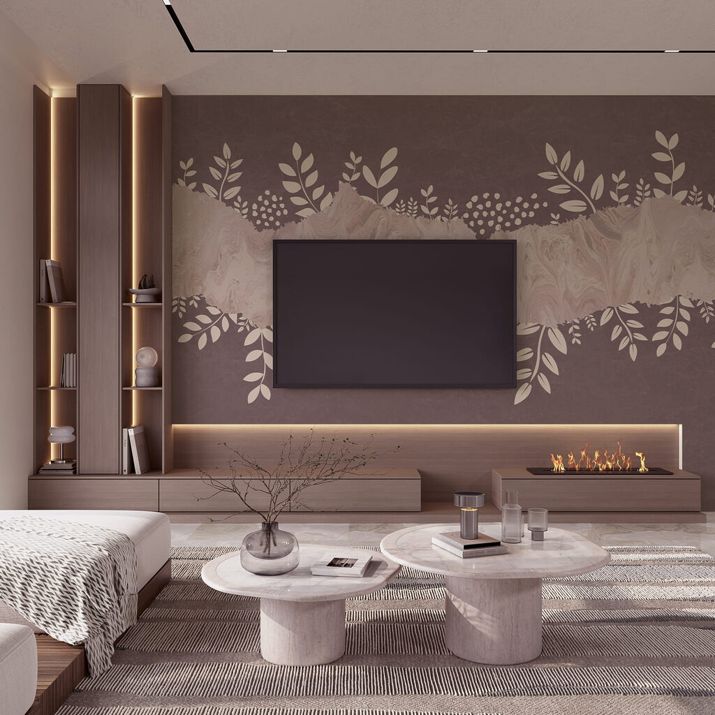 Takjes rond roze verfstrook — interieur 2
