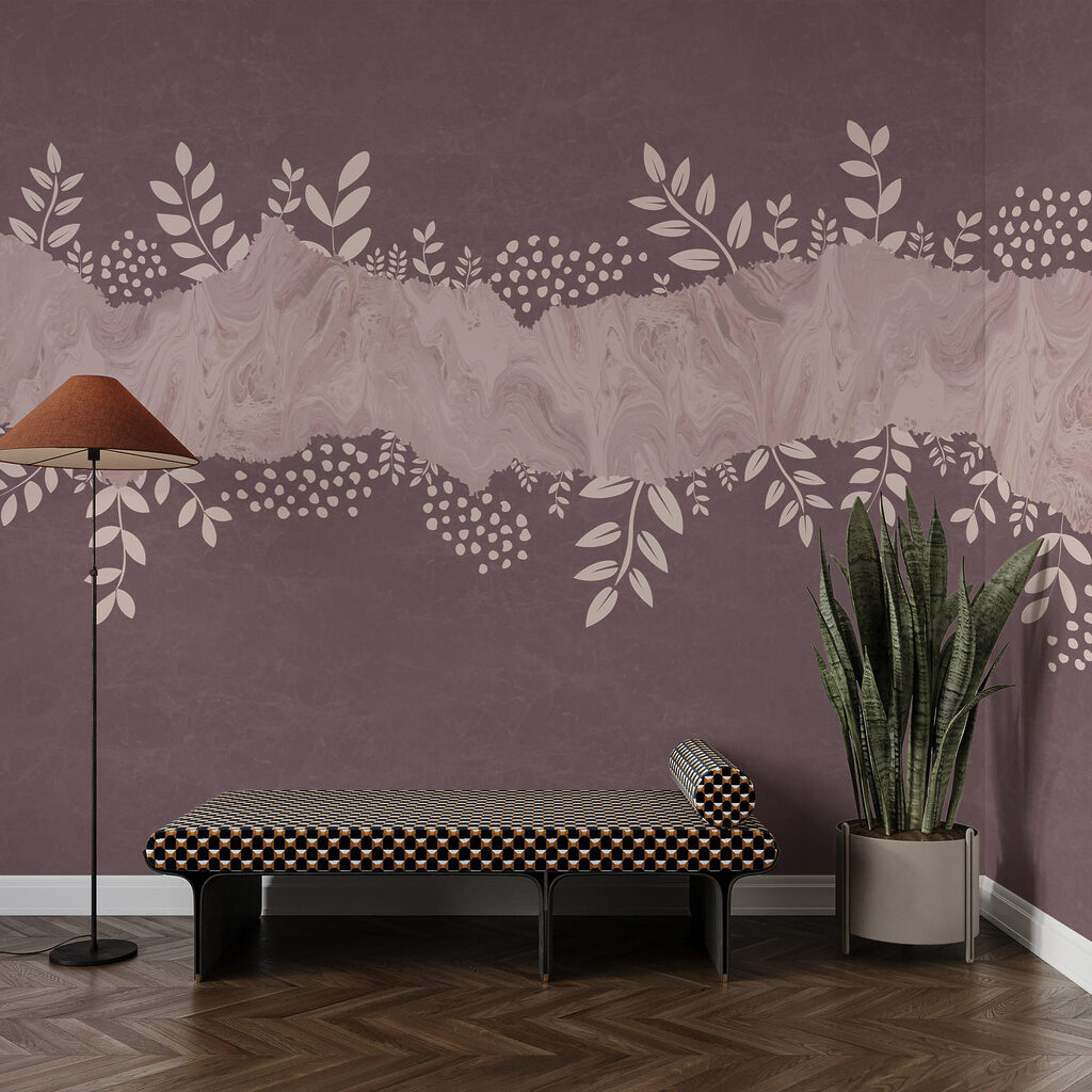 Takjes rond roze verfstrook — interieur 3