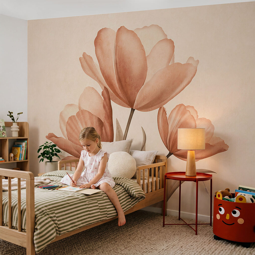 Drie kelken in perziktinten — interieur 2