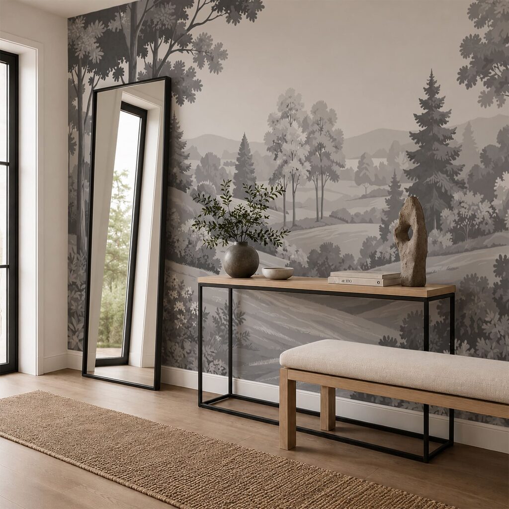 Landgoed in grijze tekenlijnen — interieur 2