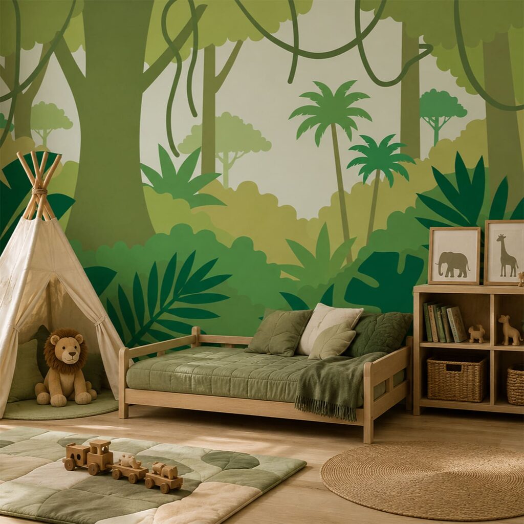 Lianen in getekende jungle — interieur 1