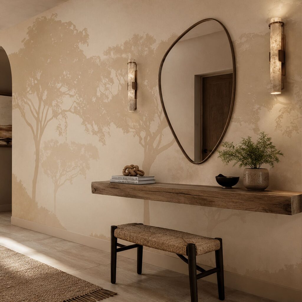 Boomkruinen in warme nevel — interieur 2