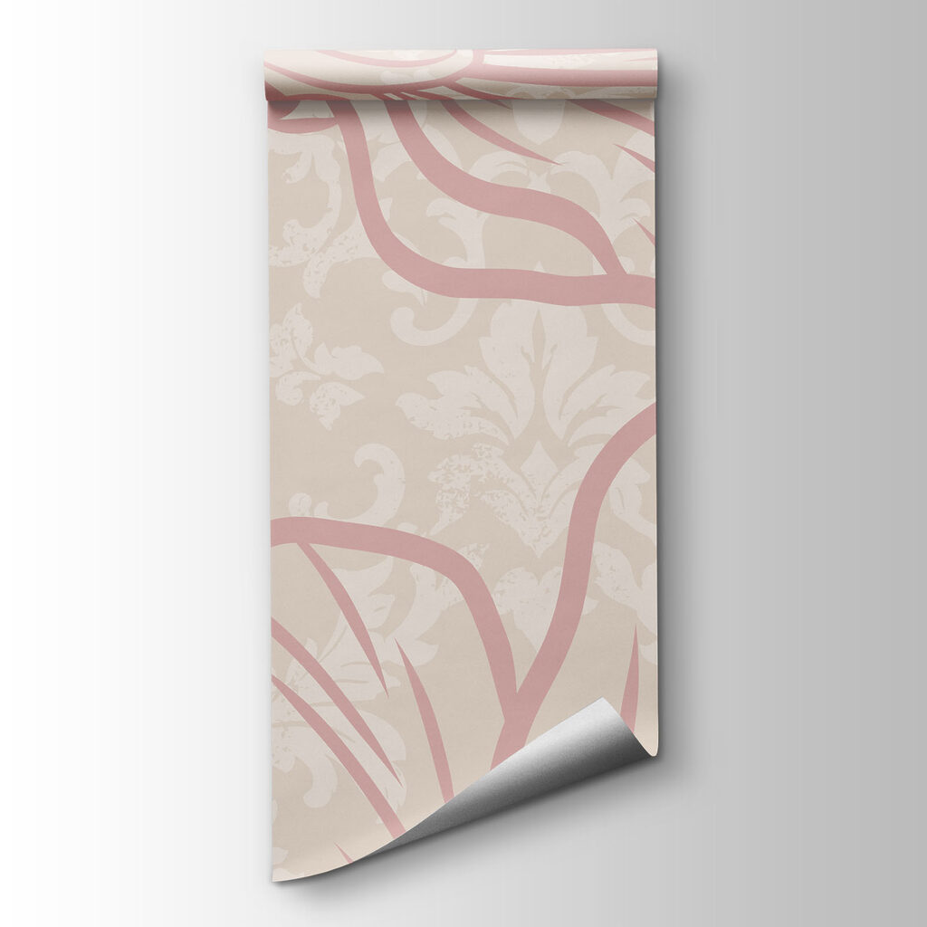 Roze bloemen boven ornament — productweergave