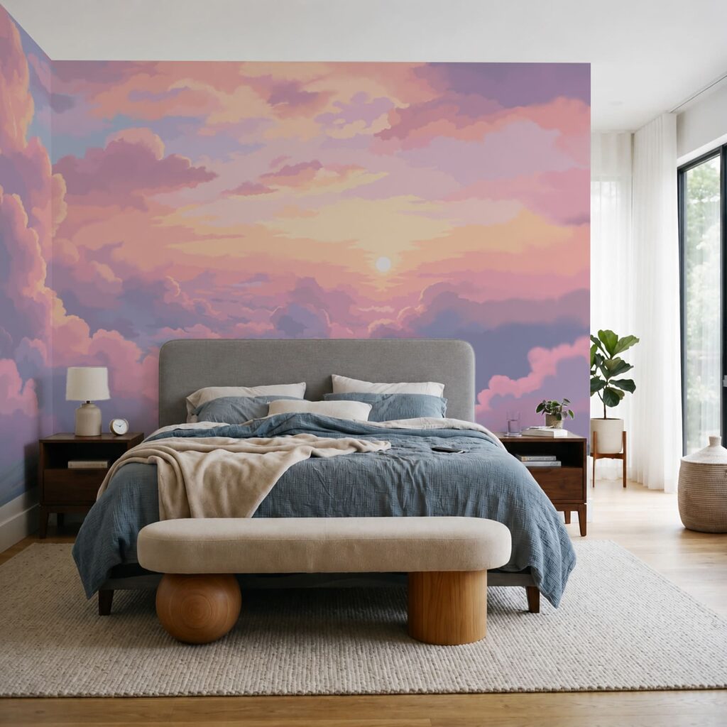 Wolkentoppen in roze avondlicht — interieur 2