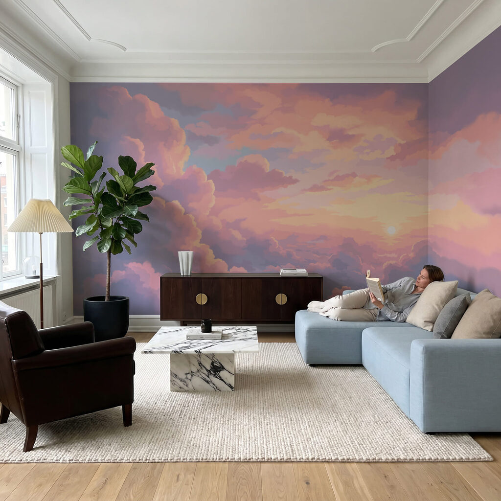 Wolkentoppen in roze avondlicht — interieur 3