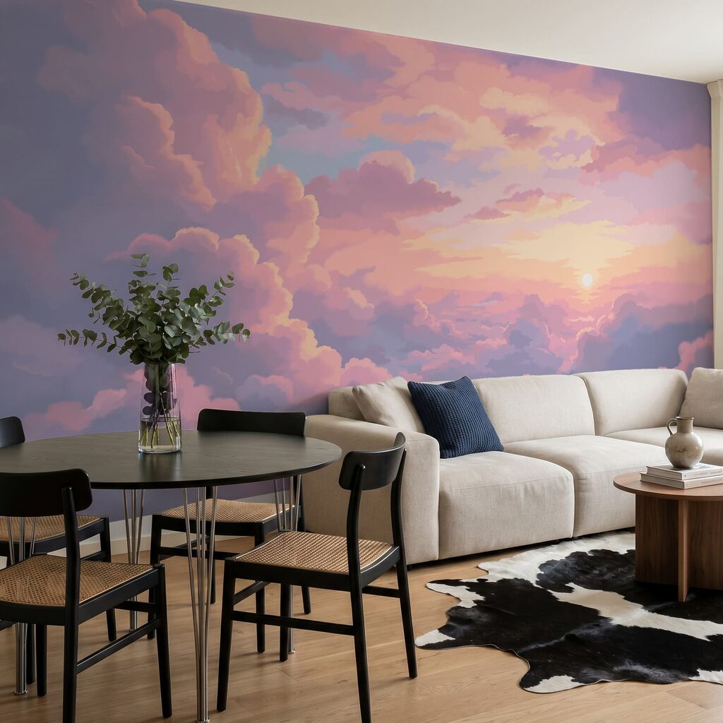 Wolkentoppen in roze avondlicht — interieur 1