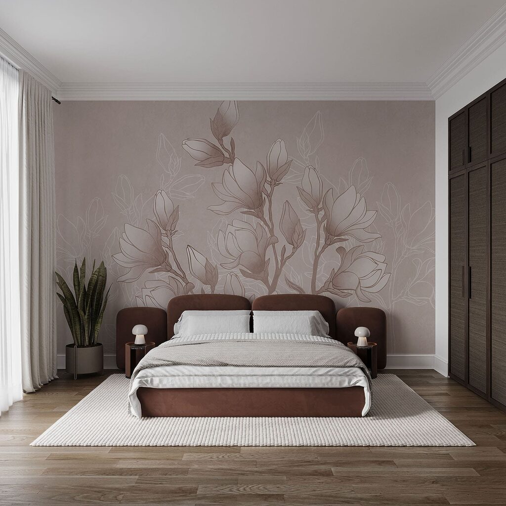 Tekening van bloemen aan een tak — interieur 1