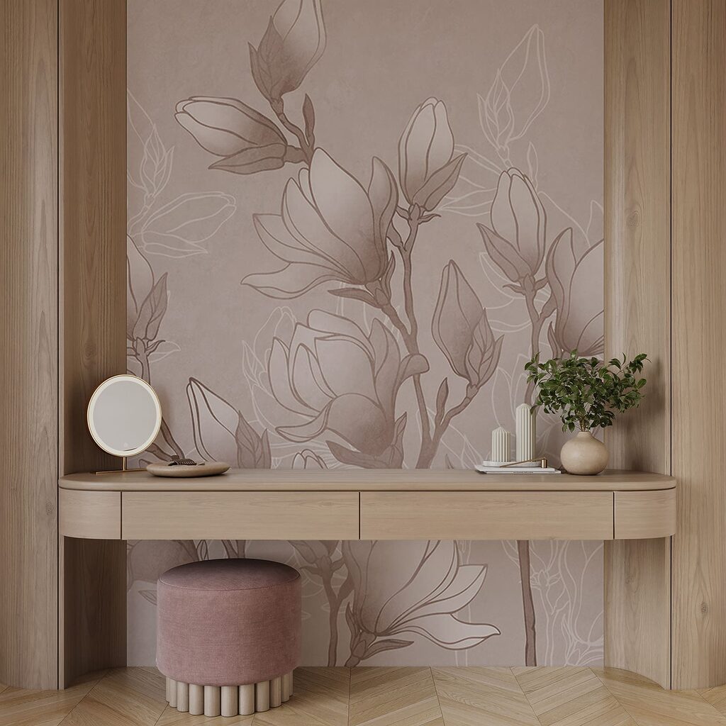 Tekening van bloemen aan een tak — interieur 2