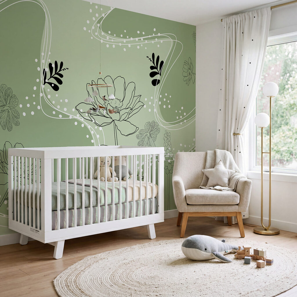 Bloemen tussen gestippelde golfbanen — interieur 3