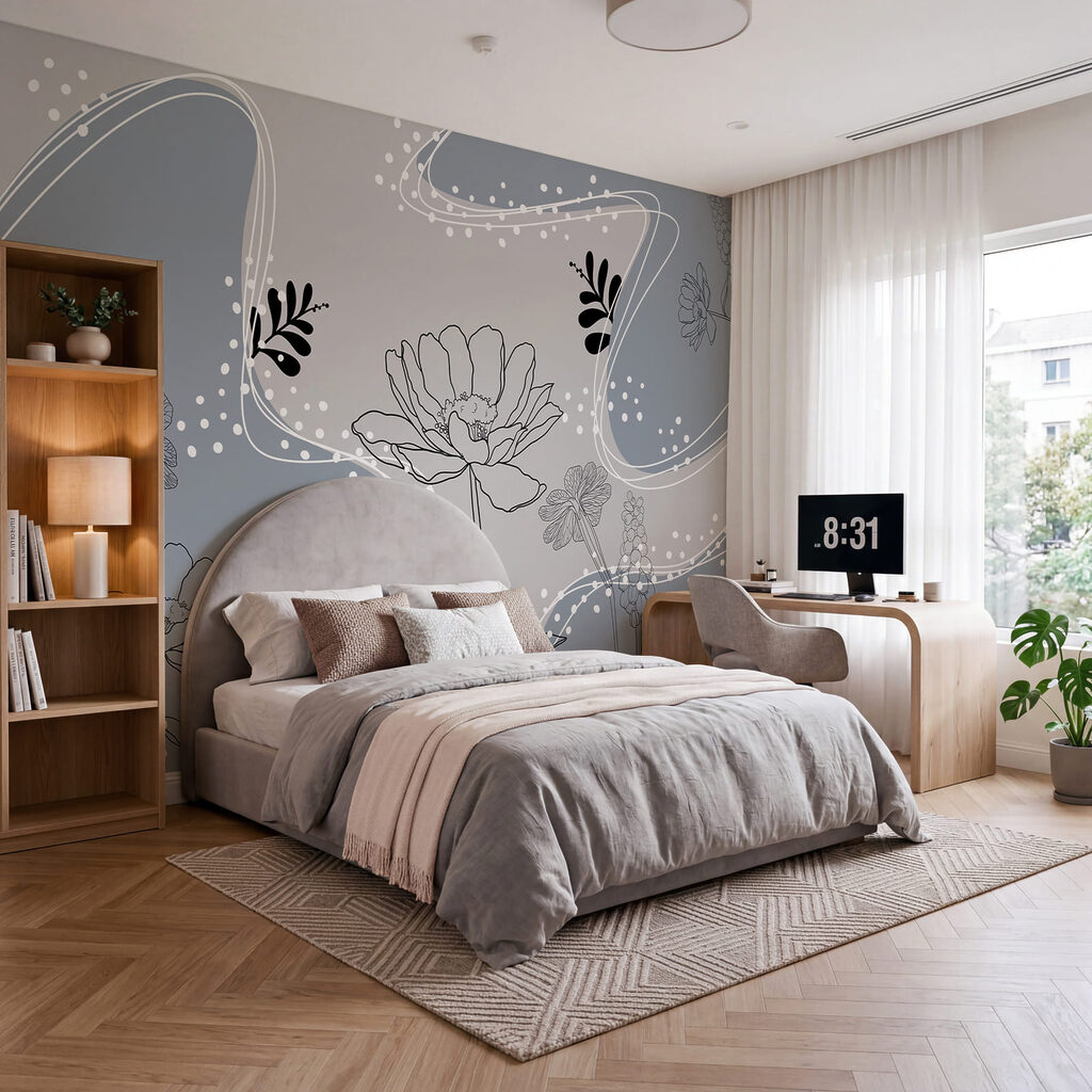Tekening van bloemen en bladeren — interieur 1