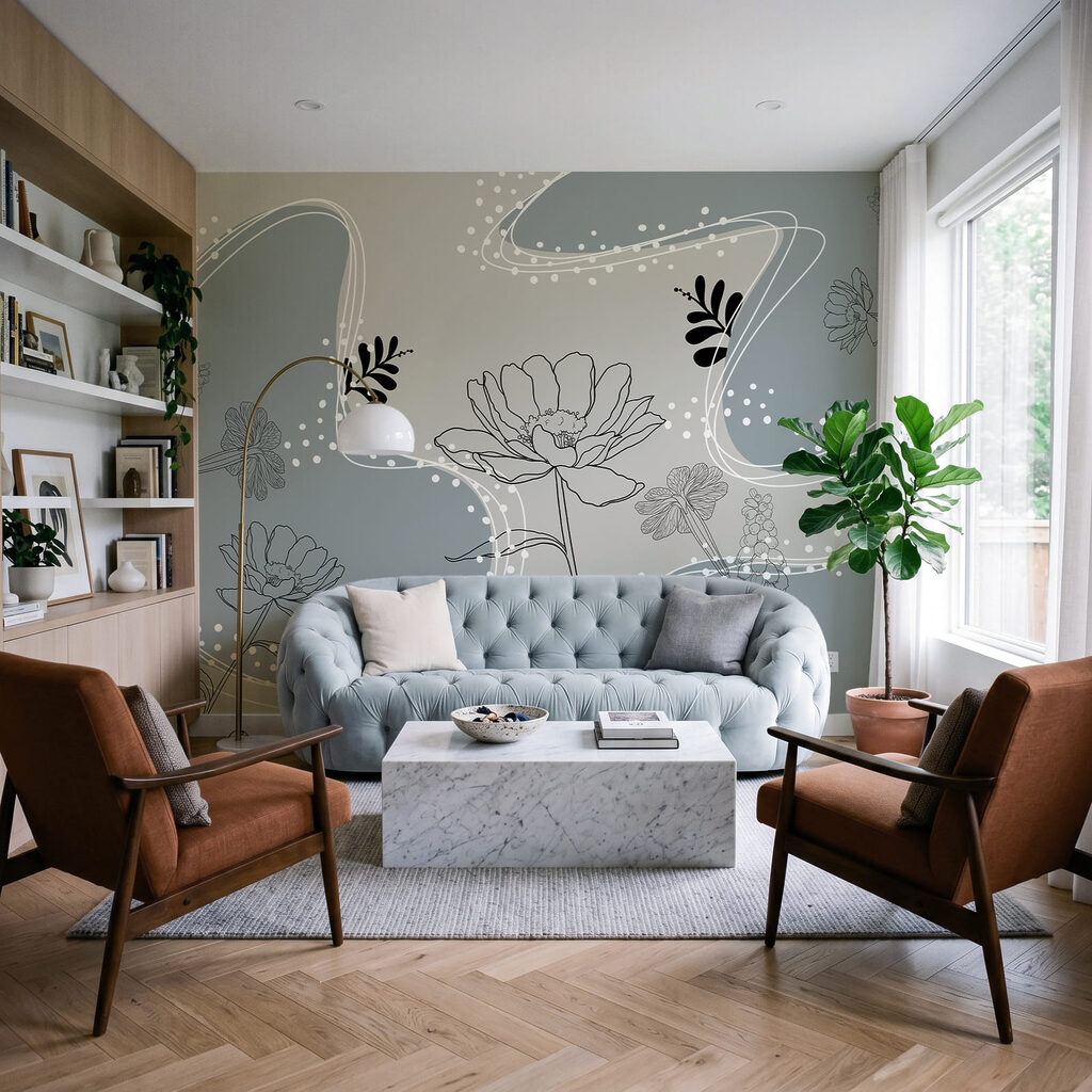 Tekening van bloemen en bladeren — interieur 2