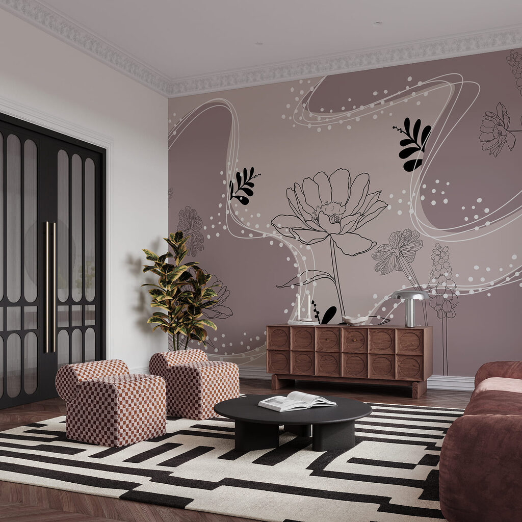 Tekening van bloemen en bladeren — interieur 1