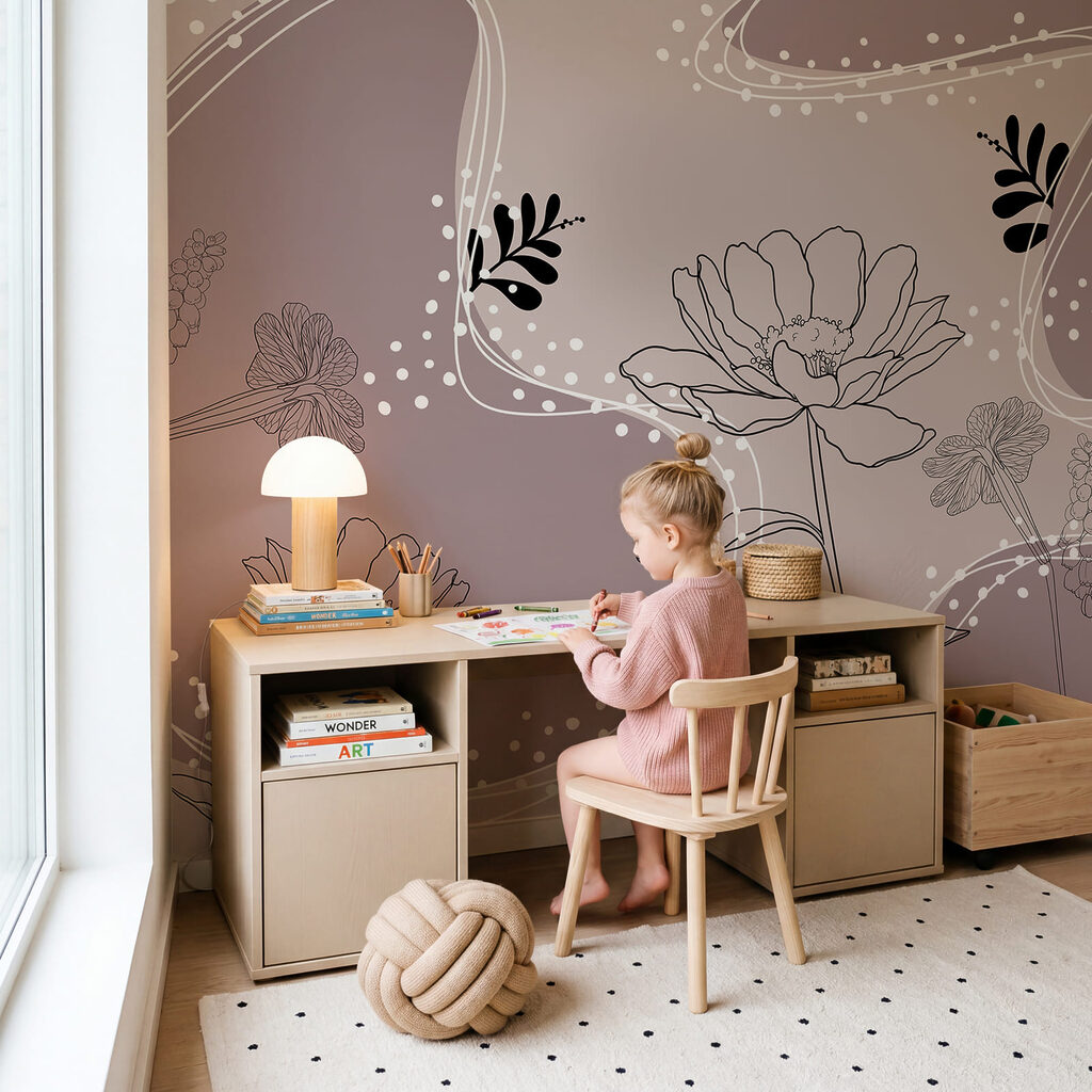 Tekening van bloemen en bladeren — interieur 3