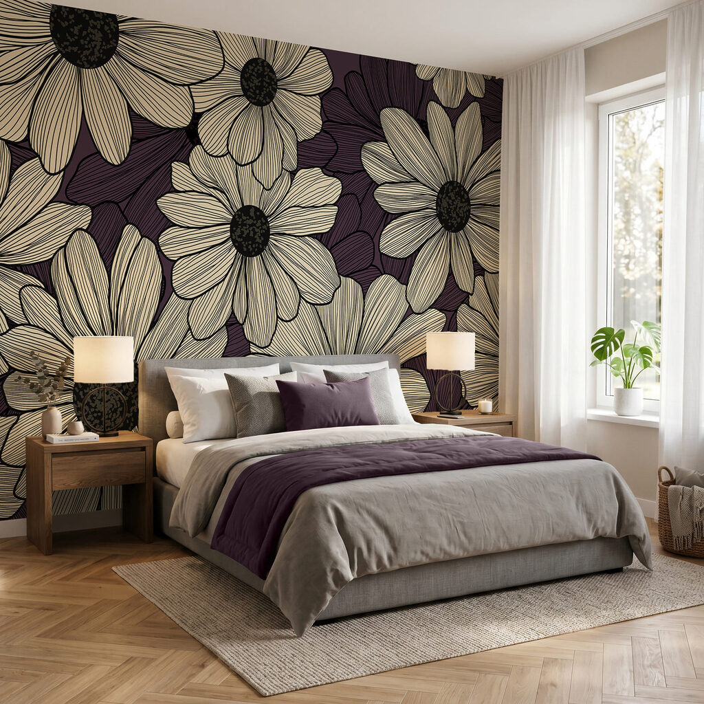 Bloemen vol fijne arceringen — interieur 1