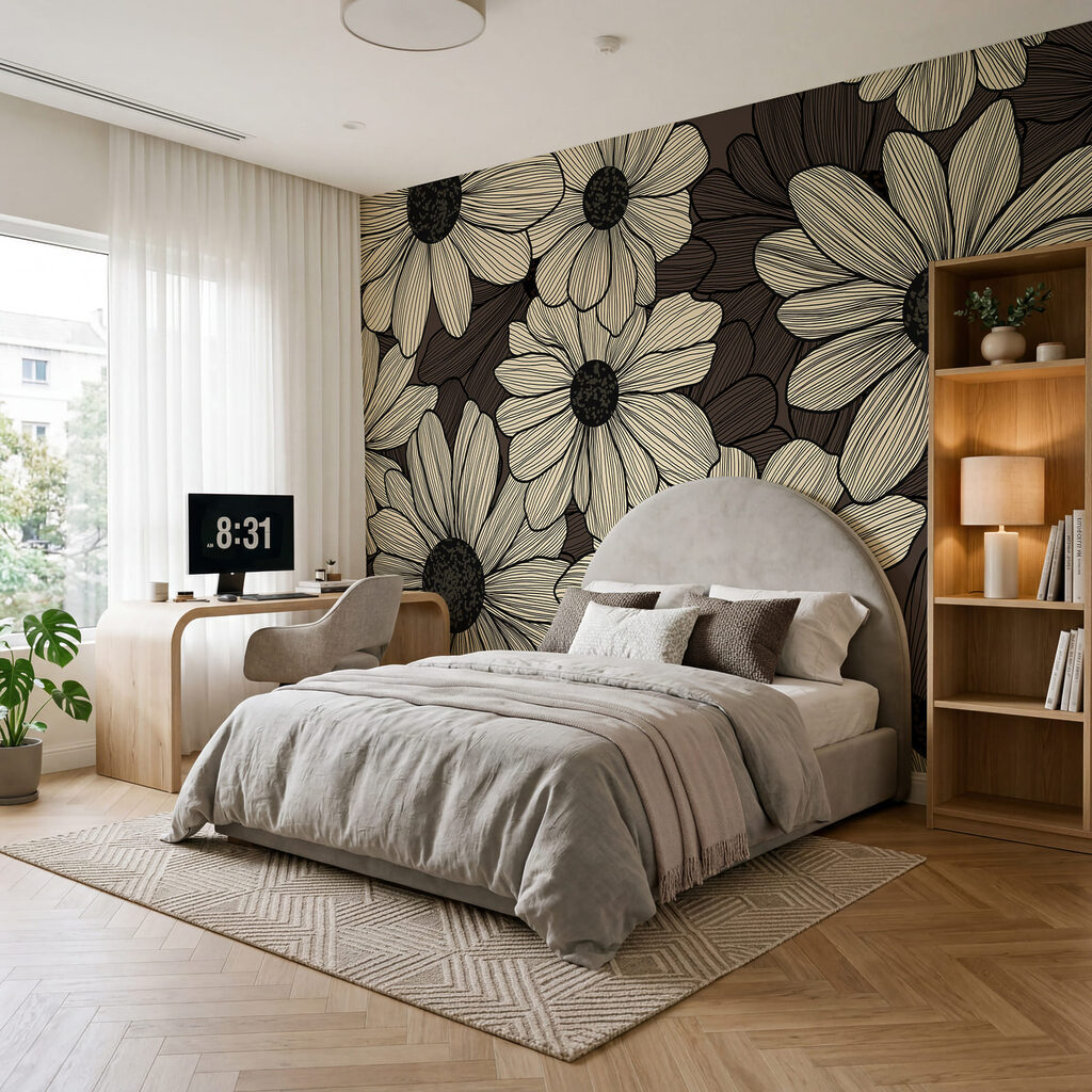 Bloemen vol fijne arceringen — interieur 1