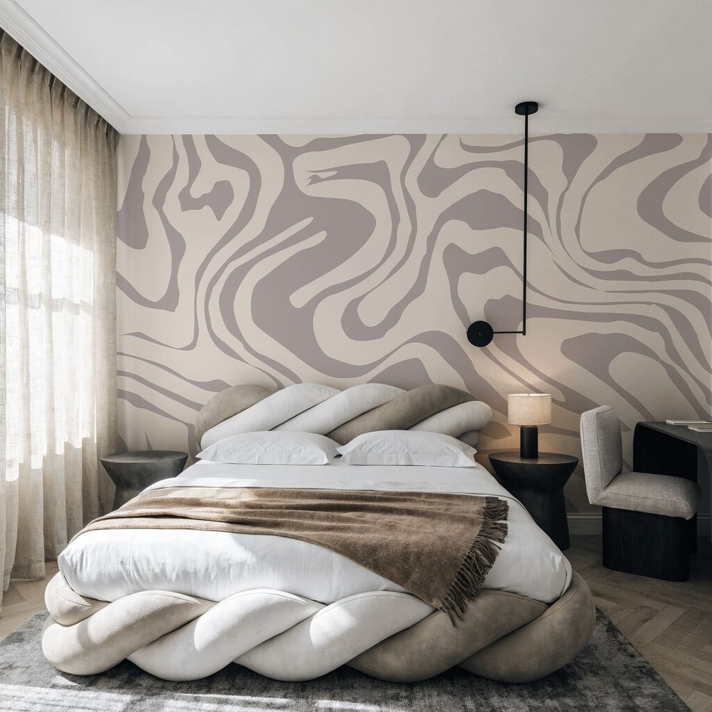 Taupekleurige lijnen in golven — interieur 2