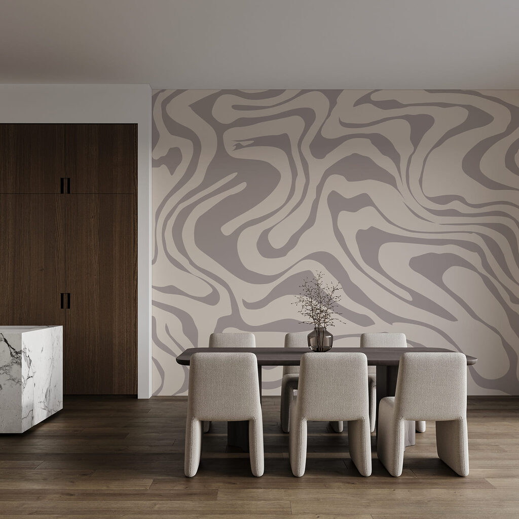 Taupekleurige lijnen in golven — interieur 3