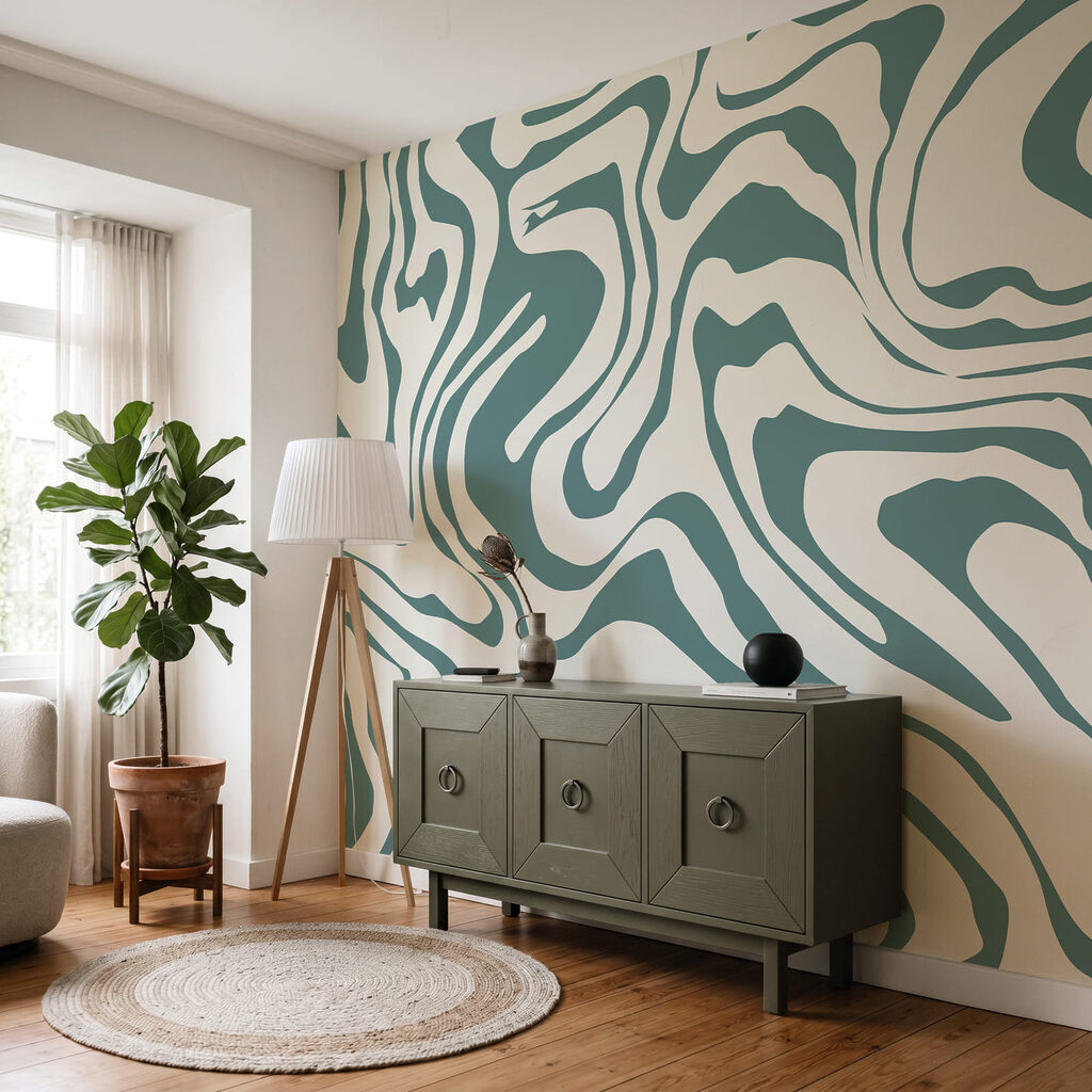 Stromen in brede kleurkrullen — interieur 1