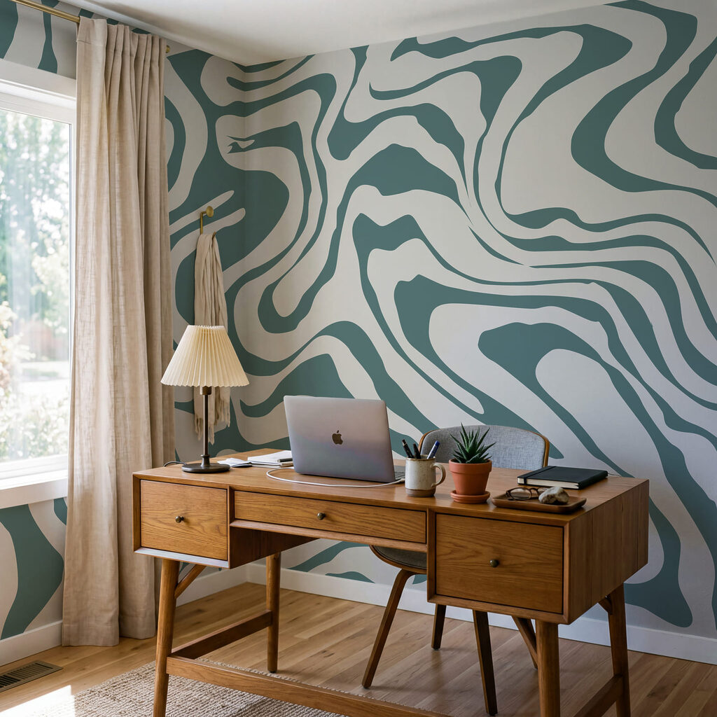 Stromen in brede kleurkrullen — interieur 3
