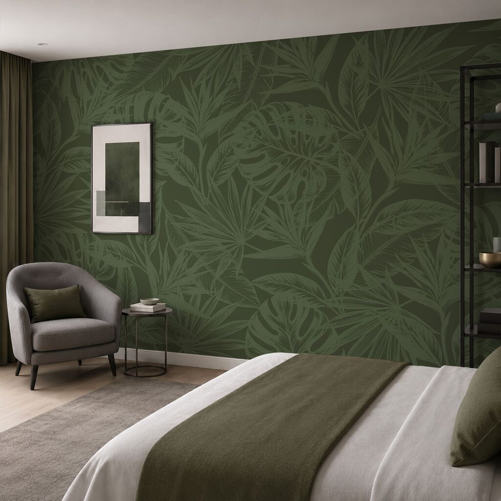 Groene achtergrond met bladeren — interieur 2