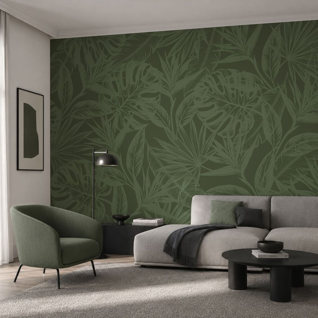 Groene achtergrond met bladeren — interieur 1