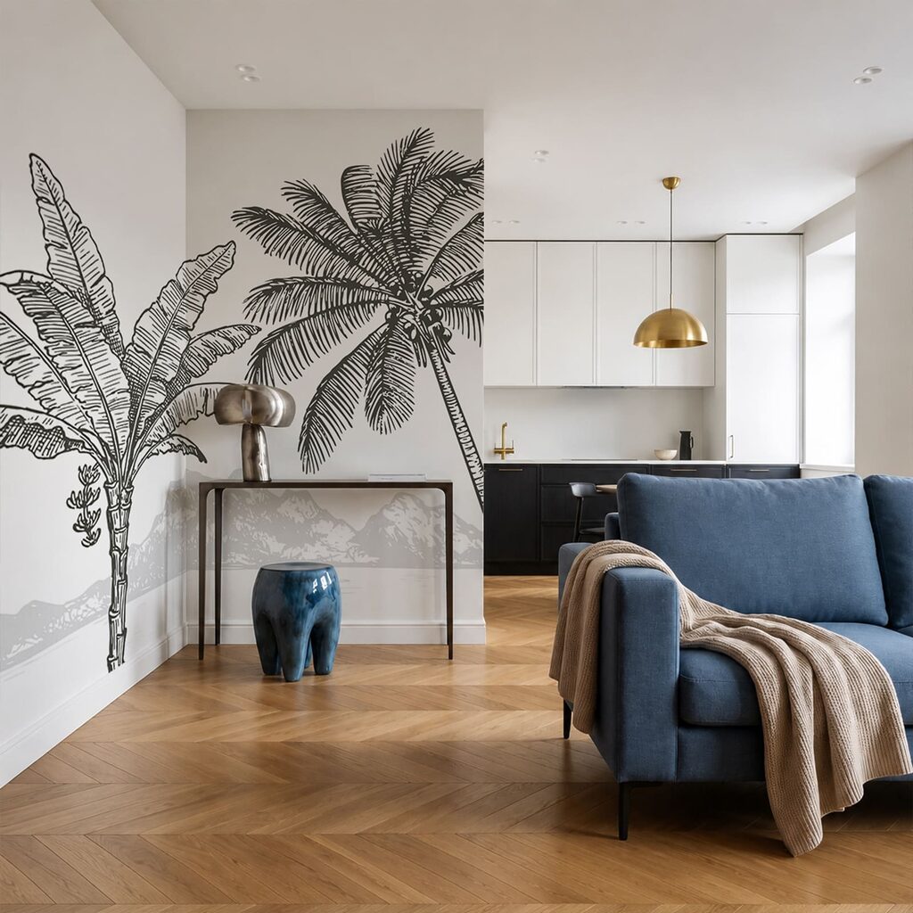Palmbomen naast een bananenplant — interieur 2