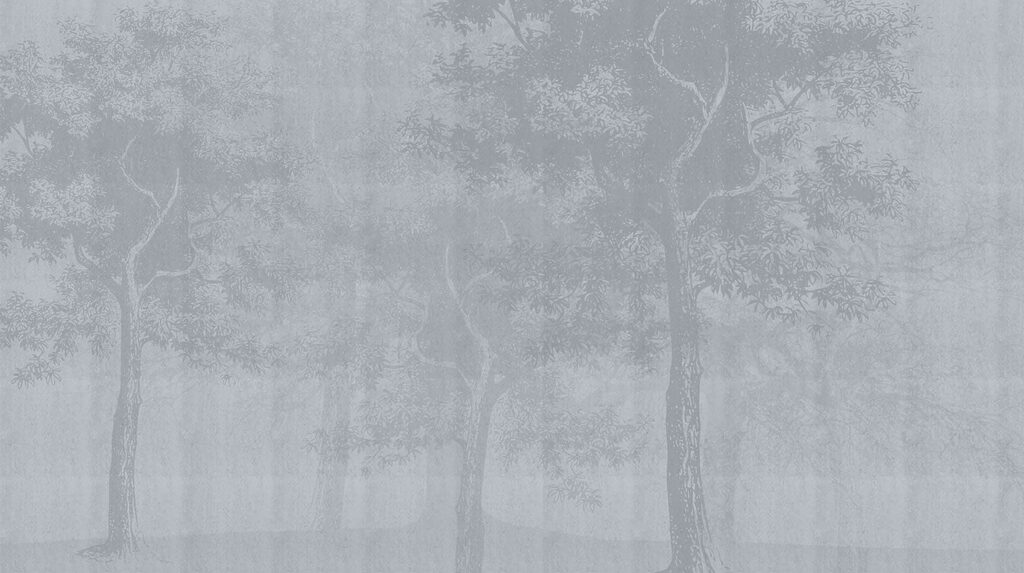 Grijze achtergrond met bomen — volledig ontwerp