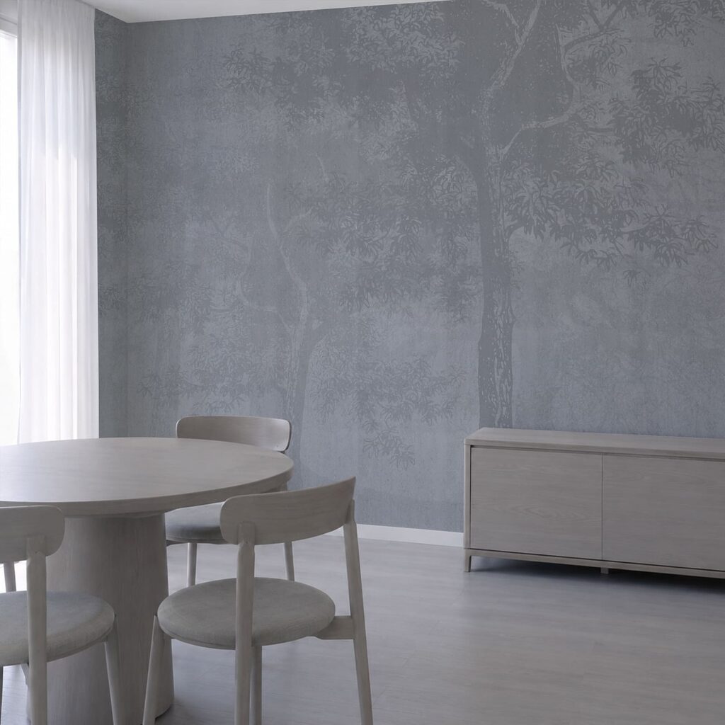 Grijze achtergrond met bomen — interieur 2