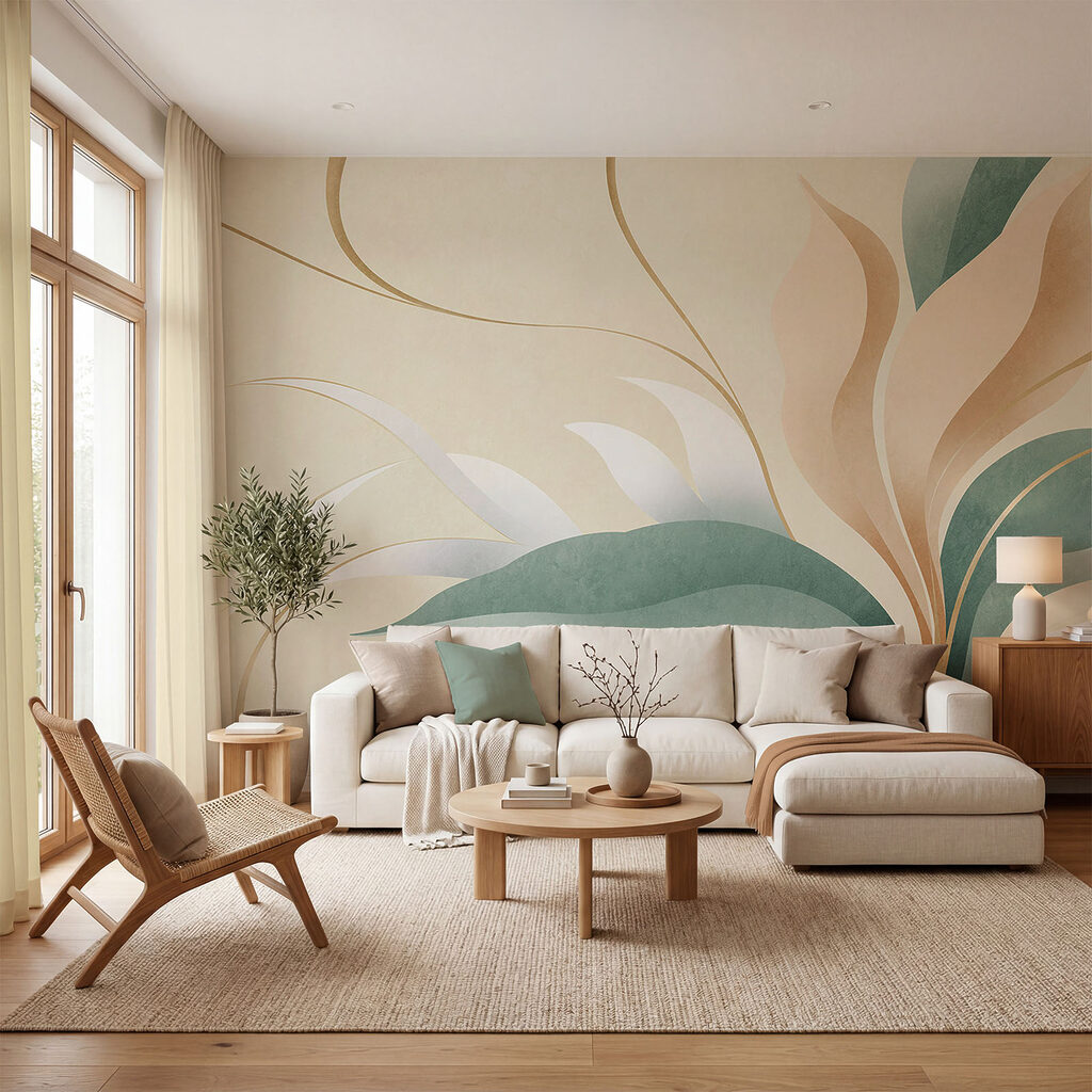 Bladeren in zachte penseelstreken — interieur 2