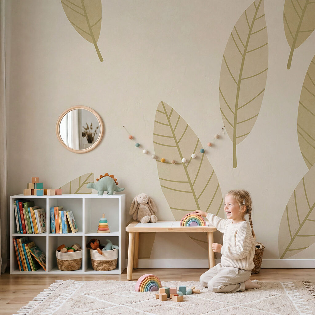Bladmotief op een witte achtergrond — interieur 2
