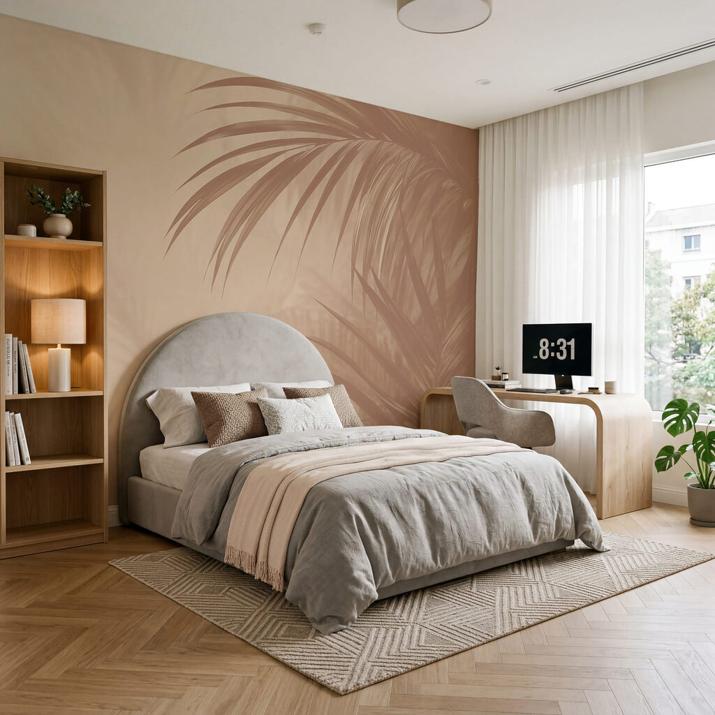 Palmveren achter stille nevel — interieur 2