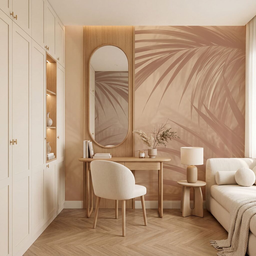 Palmveren achter stille nevel — interieur 1