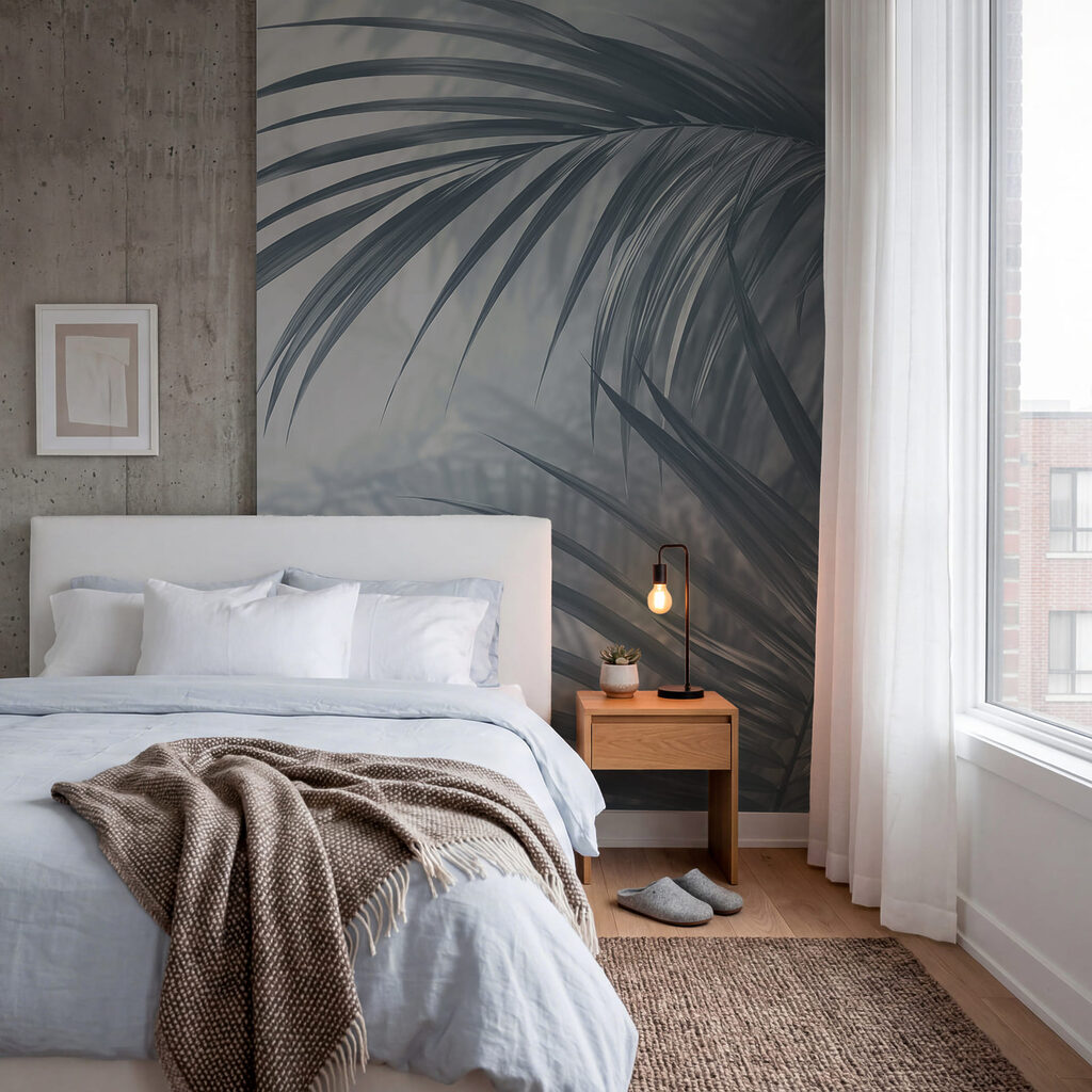 Palmveren achter stille nevel — interieur 2