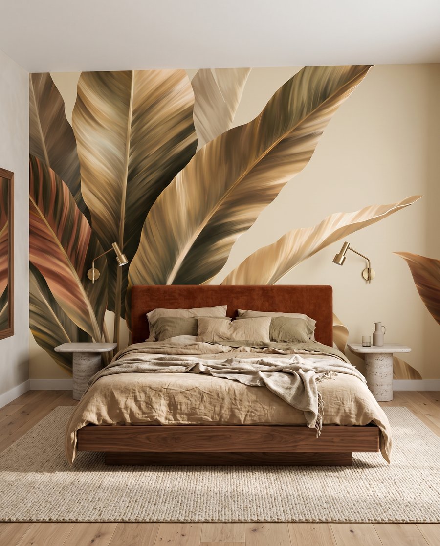 Grote bladeren in goudlicht — interieur 2