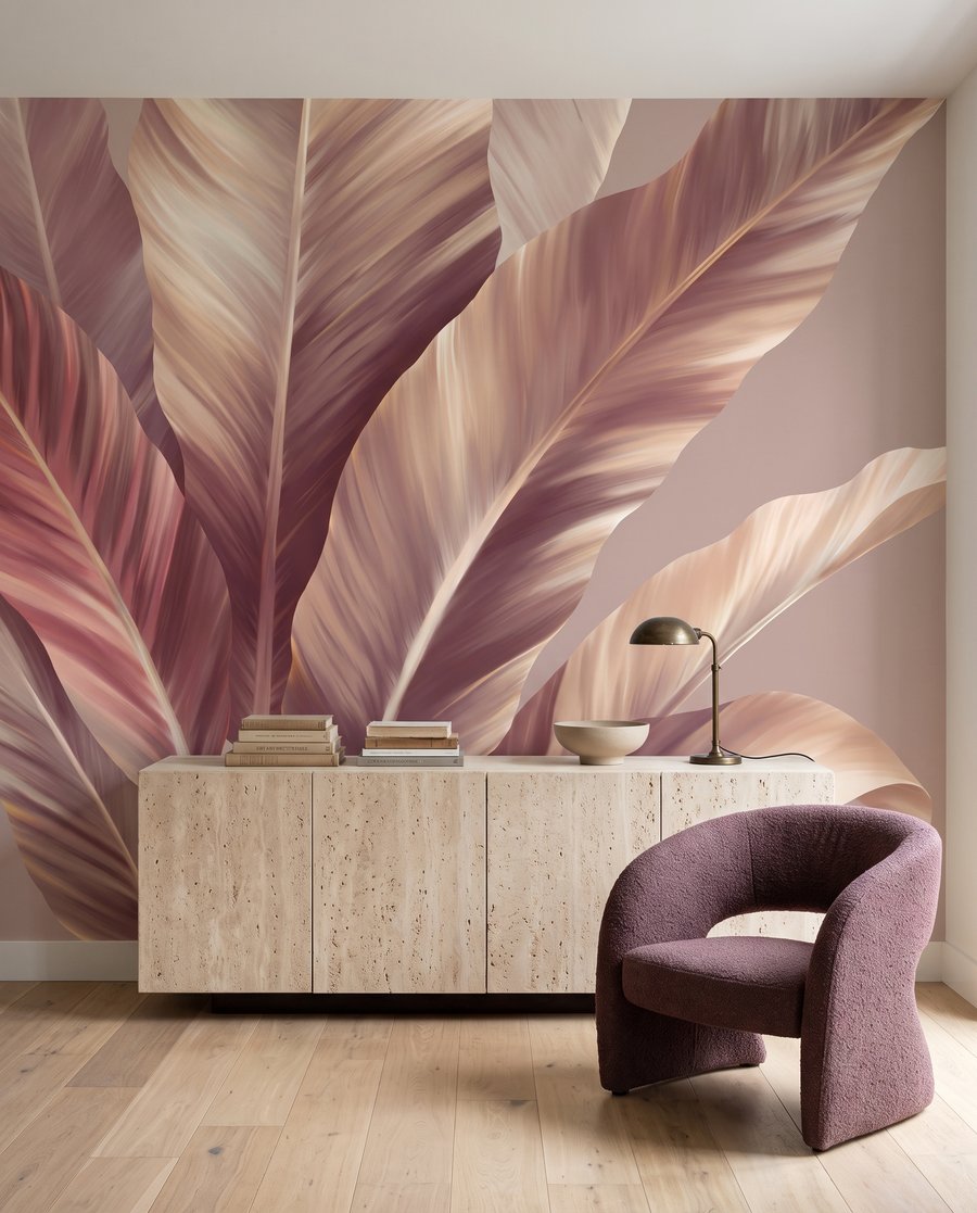 Blad met lichte vegen in een interieur