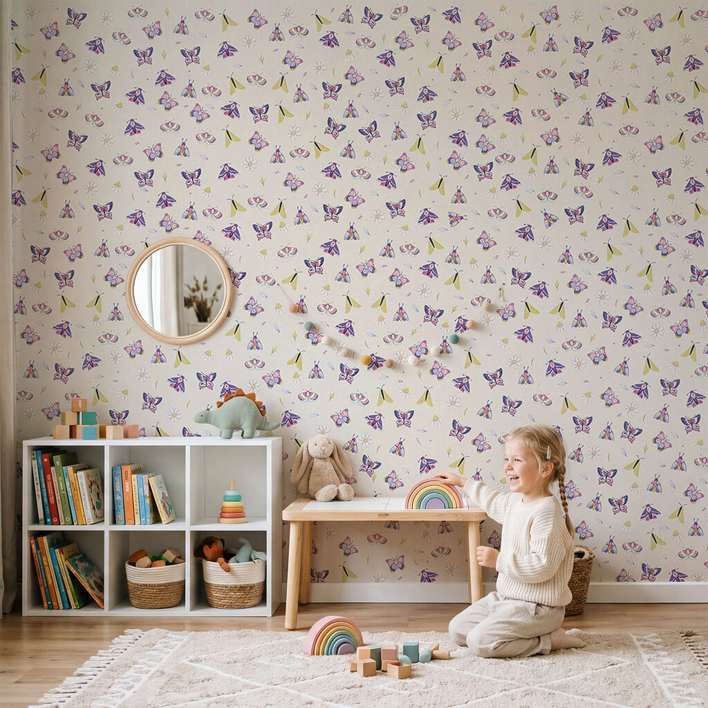 Kleine lila bloempjes overal — interieur 1