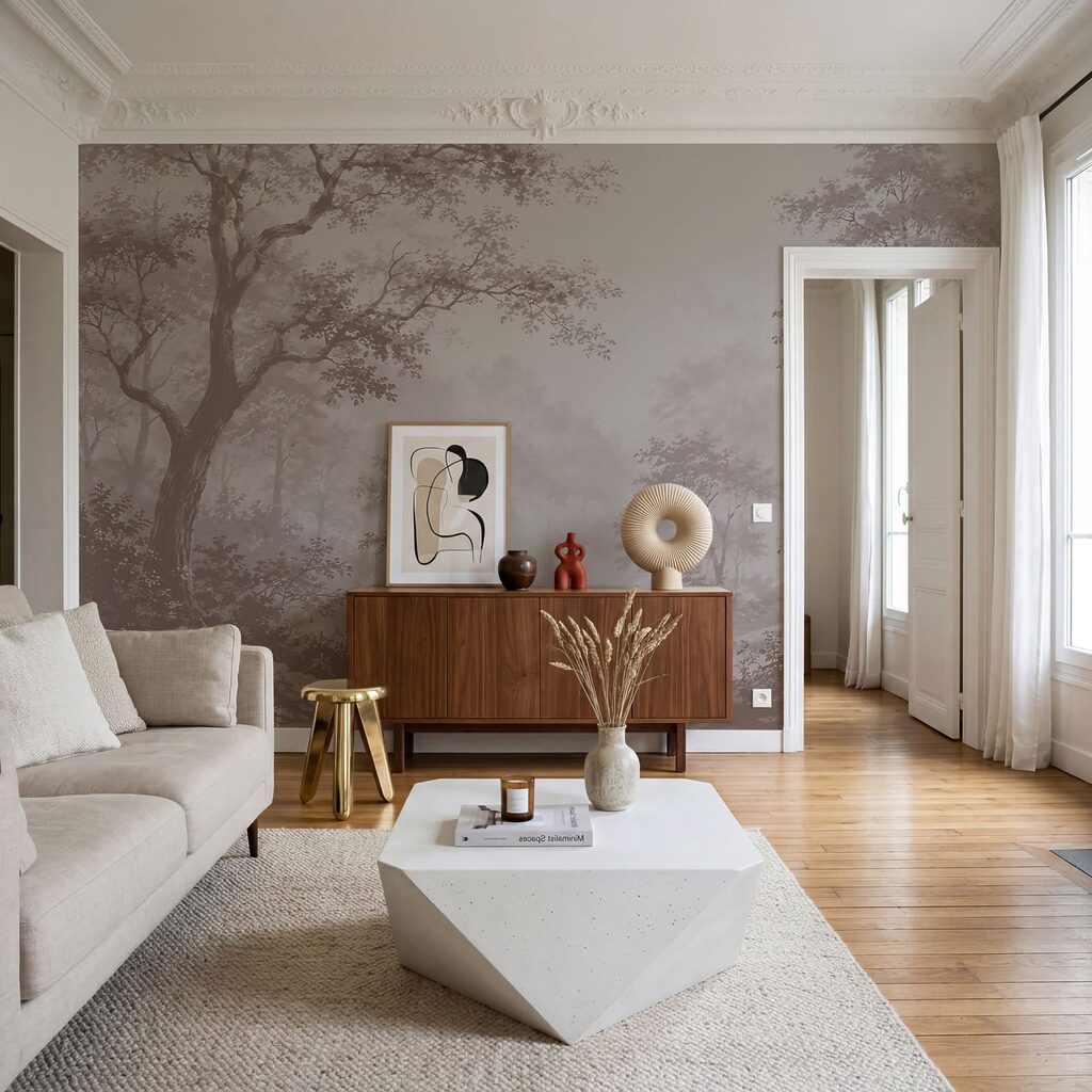 Een rivier die door een bos stroomt — interieur 1