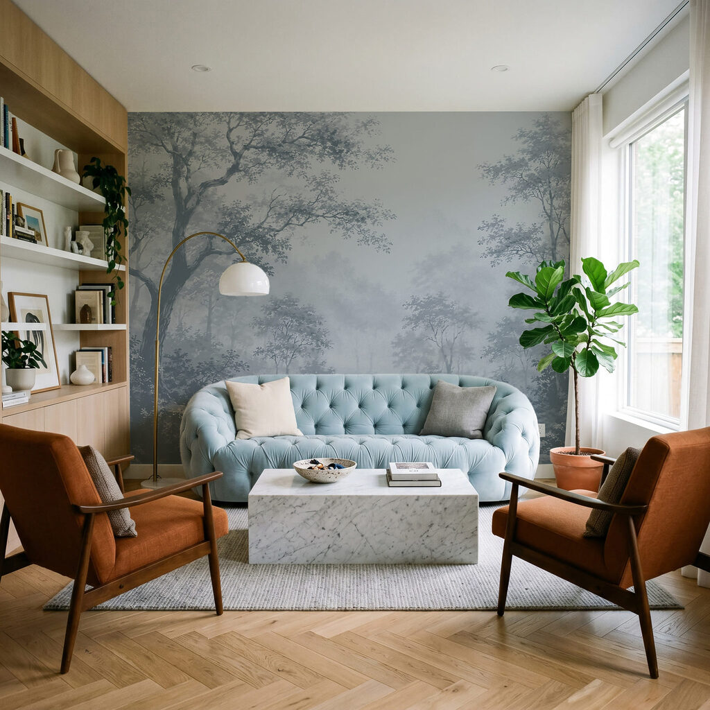 Een rivier die door een bos stroomt — interieur 3