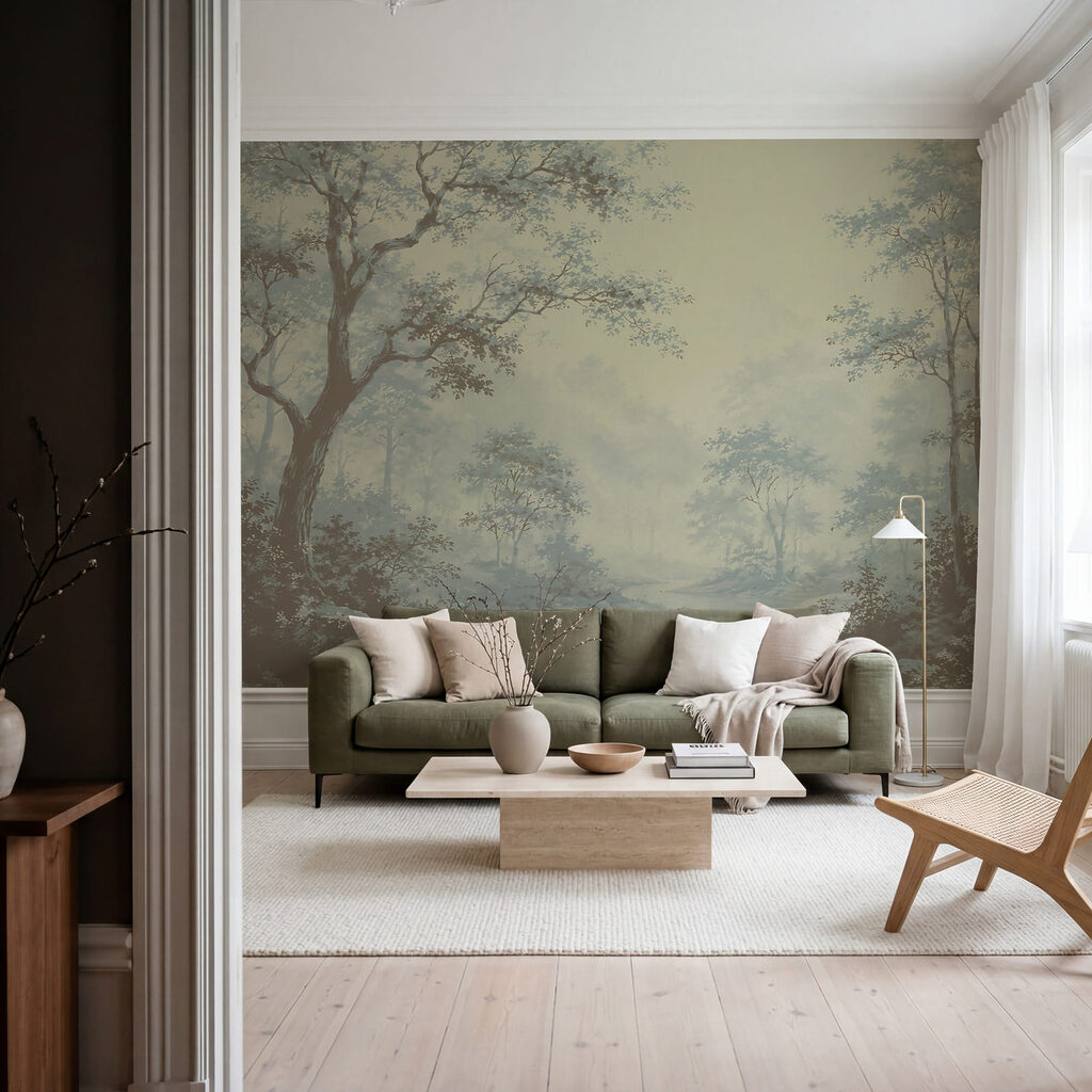 Een rivier die door een bos stroomt — interieur 1