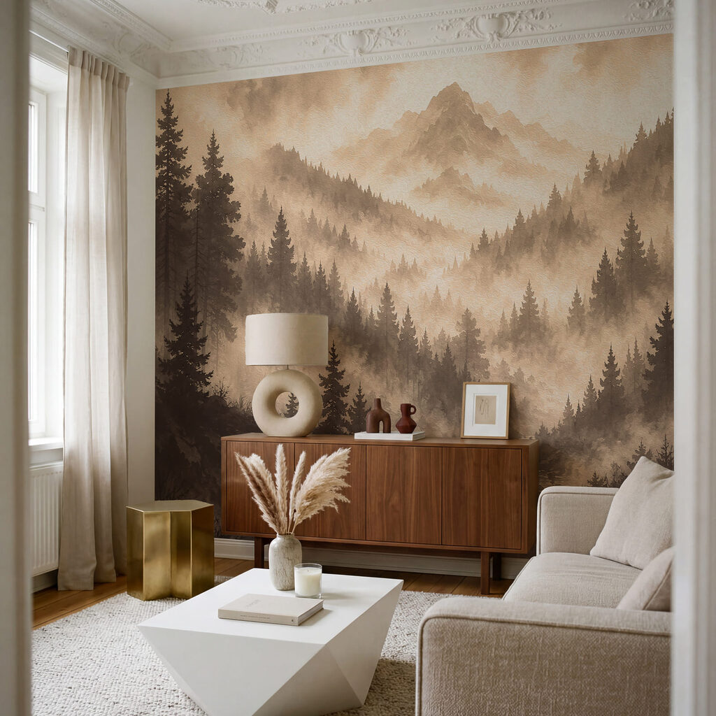 Dennen onder een bergtop — interieur 2