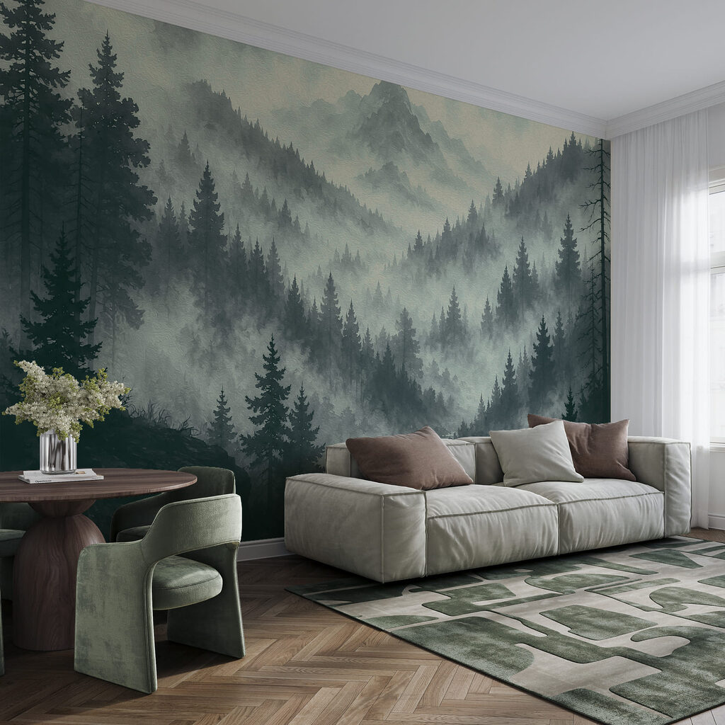 Dennen onder een bergtop — interieur 1